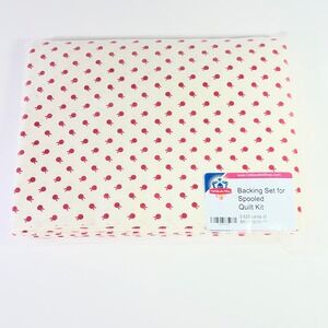 Fat‎ Quarter Shop Backing Set for Spooled Quilt White Red  3.625 yards NIP